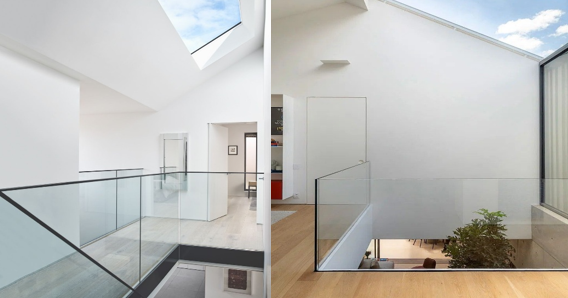 تصميم داخلي بزجاج وألمنيوم لمنزل حديث في الرياض